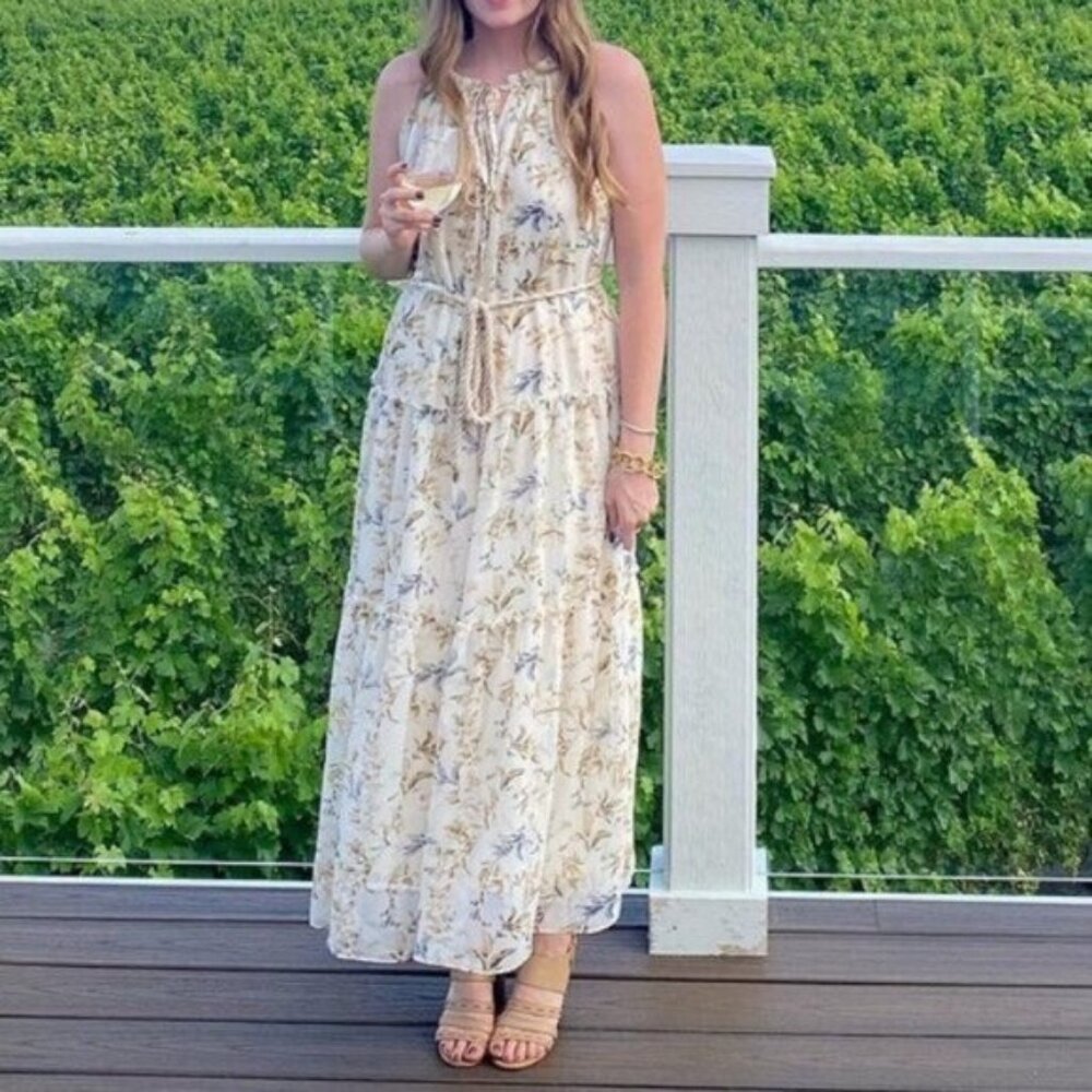 DREW Cream Floral Dress